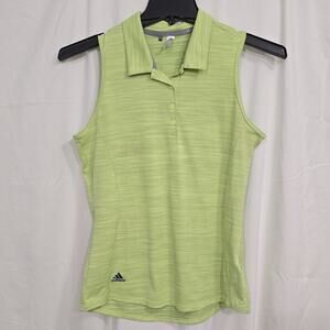 adidas Primegreen Women's Med Light Green Sleeveless Golf Polo Shirt